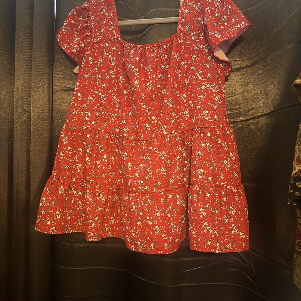 🌻🌻 3 for $15.00 Red Floral Blouse